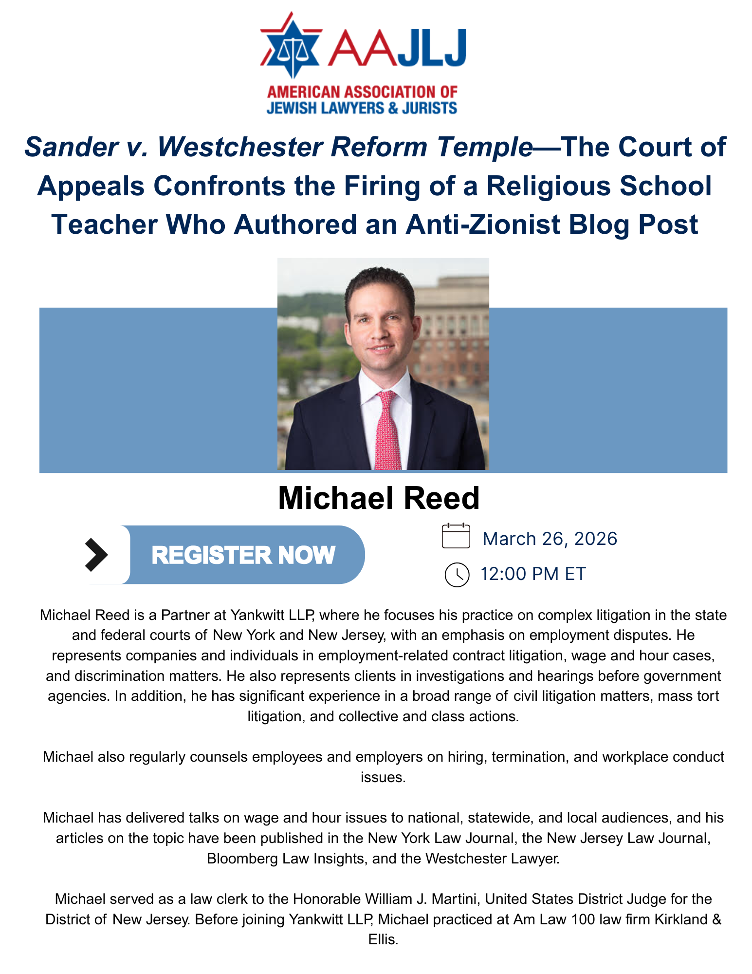 Sander v. Westchester Reform Temple 