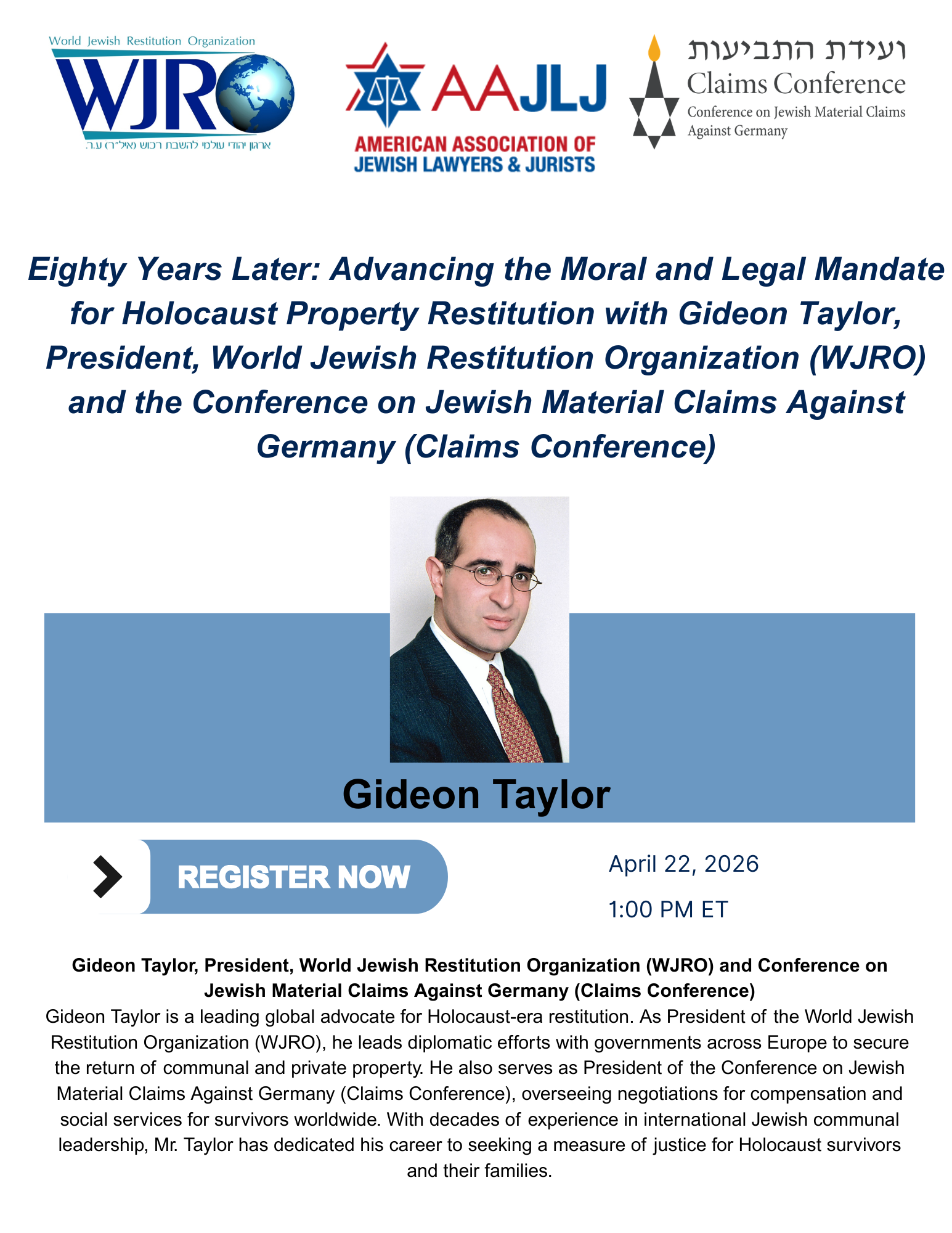Advancing the Moral and Legal Mandate for Holocaust Property Restitution